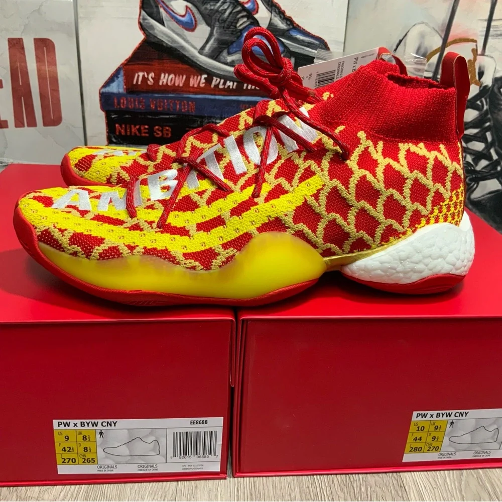 Adidas PW X BYW CNY Pharrell Men's Size 9.5 Chinese New Year Red/Yellow